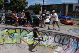 skate ramp band playing